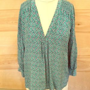 SALE- Joie silk blouse green/ blue size small
